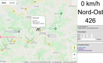 Anzeigen der GPS Position des Wohnmobils